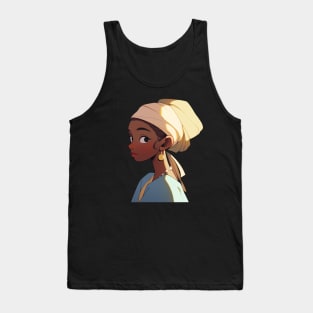 Girl with Earring no Background Tank Top